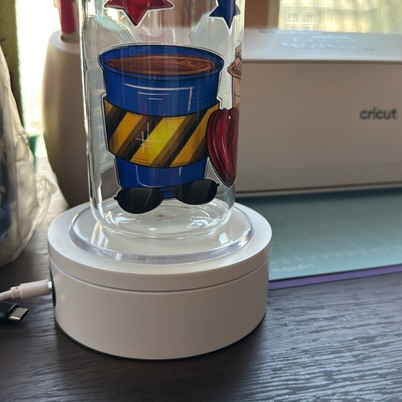 Police Themed Glass Cup with Bamboo lid - Picture 3 of 3